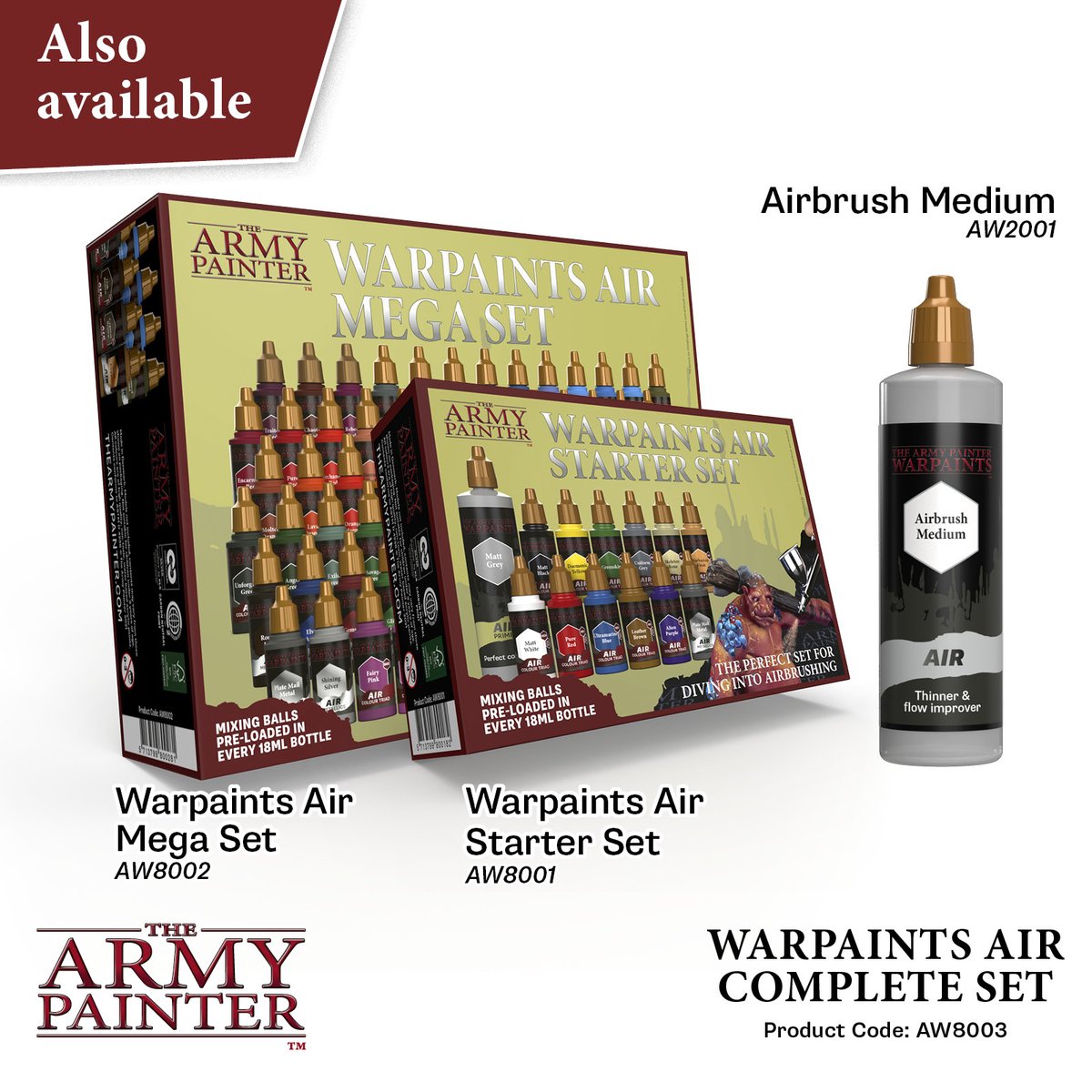 The army painter warpaints air complete set - 126 colors - 18ml - aw8003